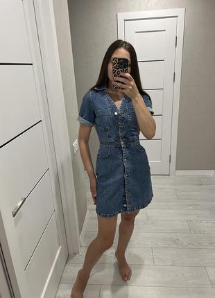 Джинсовое платье платья платье zara xs 34 s 36 синее3 фото