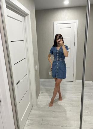 Джинсовое платье платья платье zara xs 34 s 36 синее5 фото