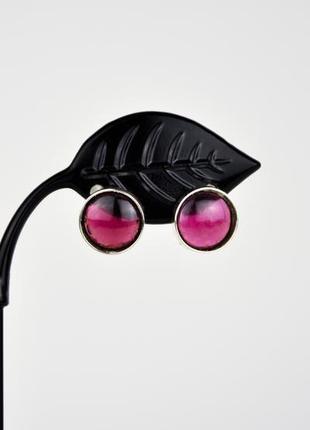 Серебряные серьги гранат