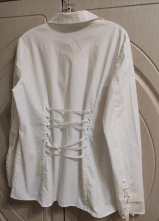 Женская белая рубашка рубашка блуза коттон р.527 фото