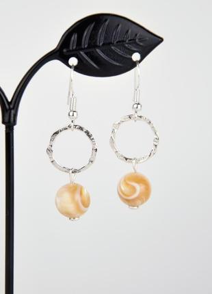 Срібні сережки перламутр