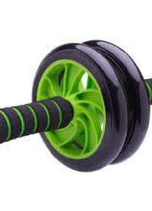 Гімнастичне спортивне фітнес-колесо double wheel abs health abdomen round  ⁇  тренажер-ролик для м'язів2 фото