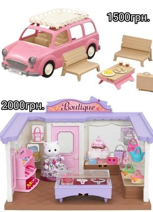 Sylvanian families calico critters сильвания фэмили семья мебель кухня машина магазин7 фото