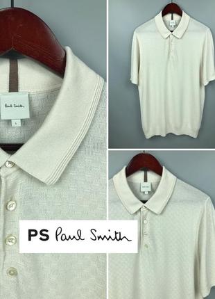 Paul smith mens cotton knitted polo мужское плетеное хлопковое поло футболка