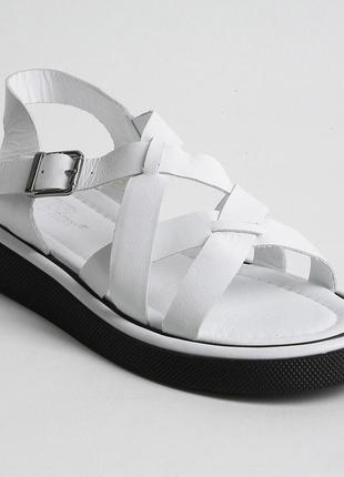 Босоніжки жіночі шкіряні 340407 р.37 (24) fashion білий