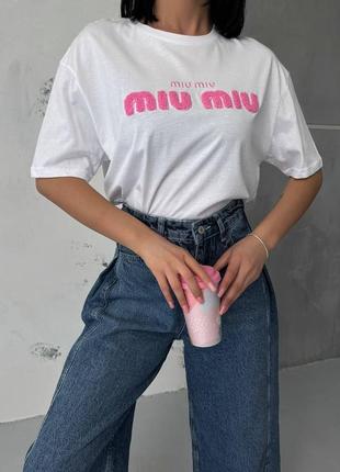 Люксовая футболка бирками в стиле miu miu5 фото