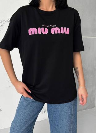 Люксова футболка  бірками в стилі miu miu2 фото