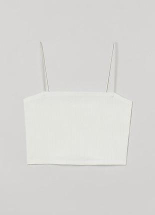 Новый натуральный топ h&m в рубчик