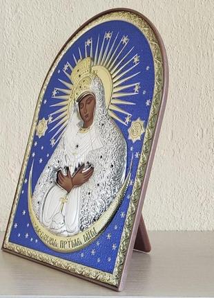Ікона кольорова silver axion божа мати остробрамська ep5-067pag/p/c 16,5х21,5 см
