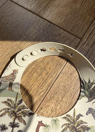 Набор бежевый детский силиконовый слюнявчик + столовые приборы силикон и бамбук