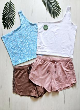 Комплект летний женский, s&amp;a, s-m (44-46), майка+шорты, майка на одно плечо, костюм летний подростковый, нимечья