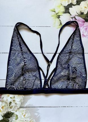 Бралетт люксовой серии unlined floral embroidered triangle bralette