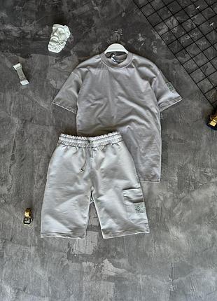 Літній чоловічий спортивний костюм комплект stone island