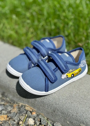 Кеды детские черные на двух липучках alex голубые