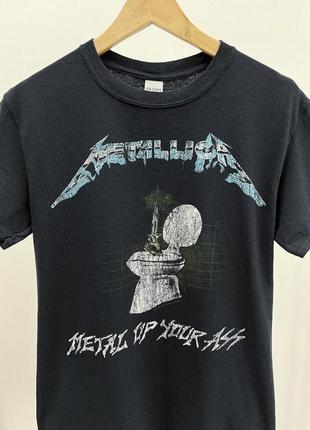 Metallica черная базовая байкерская натуральная оверсайз футболка мерч женская мужская в стиле рок панк готика