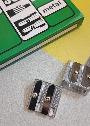 Точилка для карандашей металлическая двойная (8мм, 11мм) алюминиевая