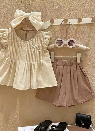 Красивий костюмчик! 💖 коттон. 💖 в комплекті заколка для волосся