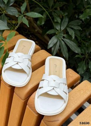 34650👑шльопанці низький хід в натуральній шкірі від українського дизайнера