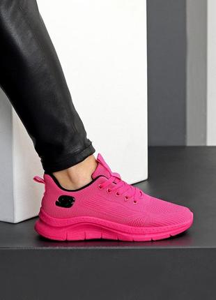 Жіночі рожеві кросівки текстильні5 фото