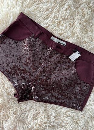 Жіночі короткі шорти з паєтками topshop