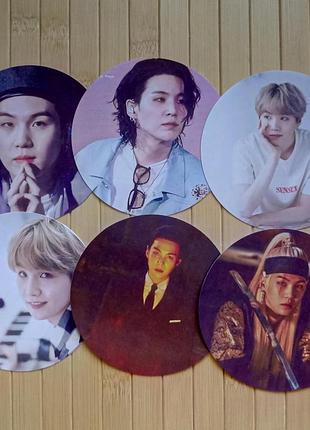 Набір великих стикерів шуга suga мін юнгі bts бтс 6 шт.