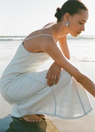 Джинсова сукня, сарафан l zara блакитна світла