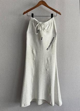 Юбка спортивная длинная серая в стиле balenciaga