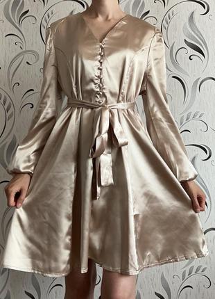 Атласна нарядна сукня, атласное платье