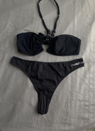 Купальник стрінгами чорний