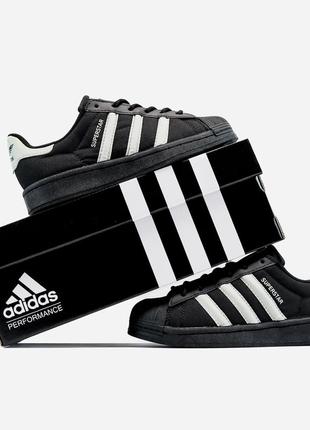 Жіночі кросівки adidas superstar black silver