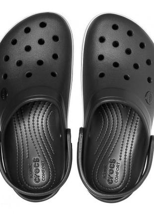Crocs кроксы клоги сабо шлепки на платформе сандалии crocband platform clog  black fra4 фото