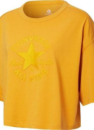 Футболка женская mit converse chuck 70s cut & sew tee sunflower gold oversize евро размер л.