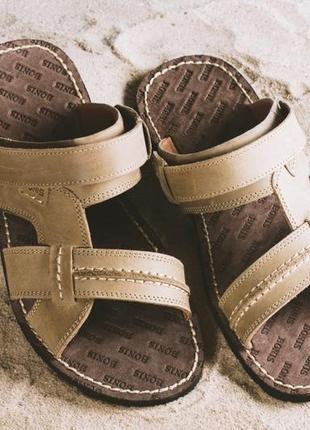 Мужские сандали кожаные летние оливковые розмір 42 fv_000094