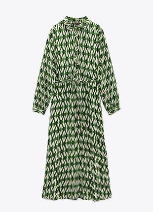 Zara -60%  💛 платье роскошное стильное принт xs-s
