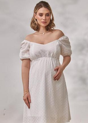 Сукня для вагітних yula mama amadeya dr-24.053 білий l (22202)5 фото