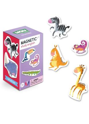 Развивающая магнитная детская игра dodo "набор магнитов звери" 10 деталей