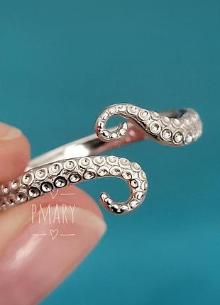Серебряное фактурное кольцо 925 щупалы