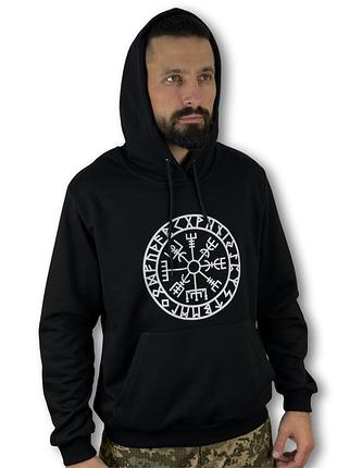 Черная худи с принтом agyshjalm 2 размер l