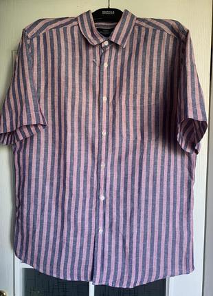 Льняная мужская тенниска с короткими рукавами, marks & spencer