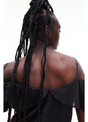 Новое!воздушное невесомое ярусное платье оверсайз с открытыми плечами h&amp;m