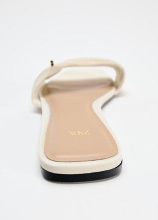 Текстильные шлепанцы бежевые zara new2 фото