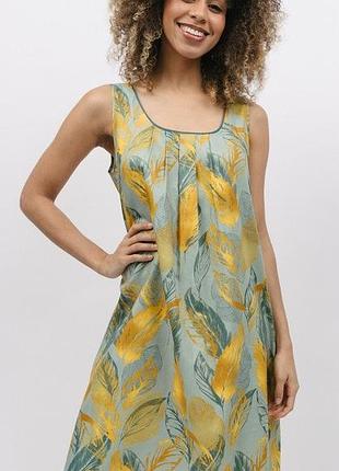 Сорочка нічна cyberjammies hannah 9753 16 xl сірий з принтом листя (5051877457966)