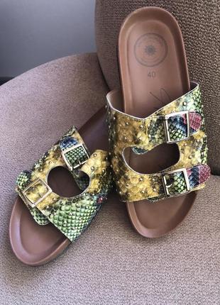 Кожаные шлепки,40размер