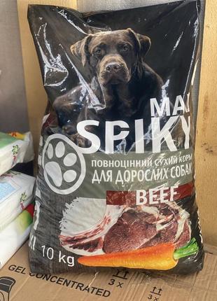 Сухой корм для собак spiky с говядиной, 10 кг