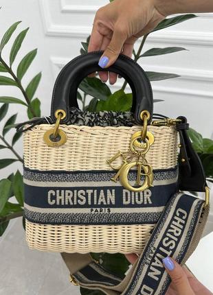 Соломʼяна брендова сумка в стилі dior