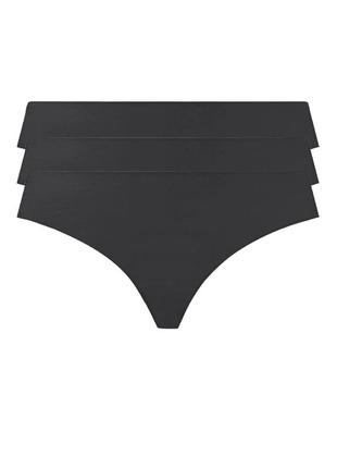 Стринги бесшовные втягивающие женские 3шт. s черные