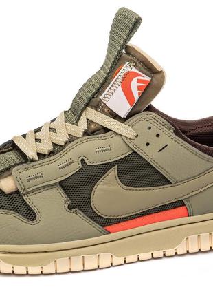 Nike air dunk jumbo “medium olive” чоловічі  якість висока стильні зручні повсякденні9 фото