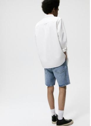 Шорты джинсовые свободного кроя zara голубой 1538/431/4273 фото