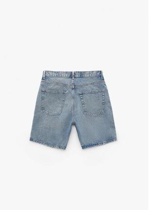 Шорты джинсовые свободного кроя zara голубой 1538/431/4274 фото