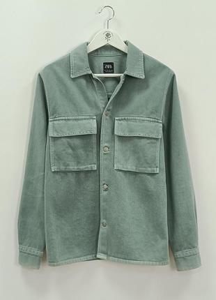 Джинсовый оверширт зара